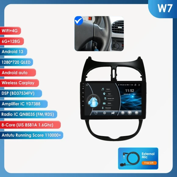 Car Radio with CarPlay and Android Auto — Car Infotainment System, Hizpo