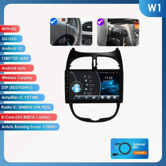 Car Radio with CarPlay and Android Auto — Car Infotainment System, Hizpo