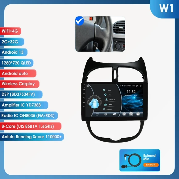 Car Radio with CarPlay and Android Auto — Car Infotainment System, Hizpo