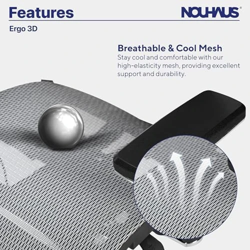 Ergonomic Office Chair with Lumbar Support, Adjustable Armrests, Headrest, and Wheels — Smart Chairs, Nouhaus