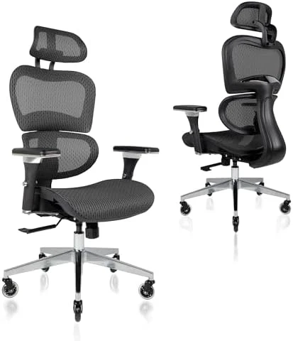Ergonomic Office Chair with Lumbar Support, Adjustable Armrests, and Headrest — Smart Chairs, Nouhaus