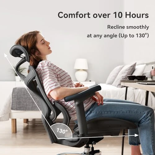 Ergonomic Office Chair with Ultra Soft 3D Armrests and Dynamic Lumbar Support — Smart Chairs, SIHOO