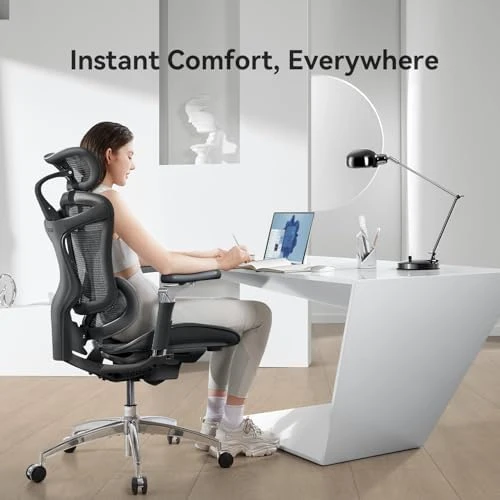 Ergonomic Office Chair with Ultra-Soft 6D Armrests and Dynamic Lumbar Support — Smart Chairs, SIHOO