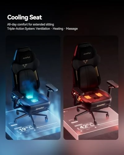 Gaming Chair with Massage, Ventilation, Heating, and Adjustable Lumbar Support — Smart Chairs, AutoFull