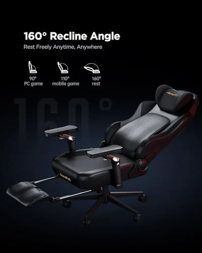 Gaming Chair with Ventilated Heating, Auto-Tracking Lumbar Support, Adjustable Armrests and Footrest — Smart Chairs, AutoFull