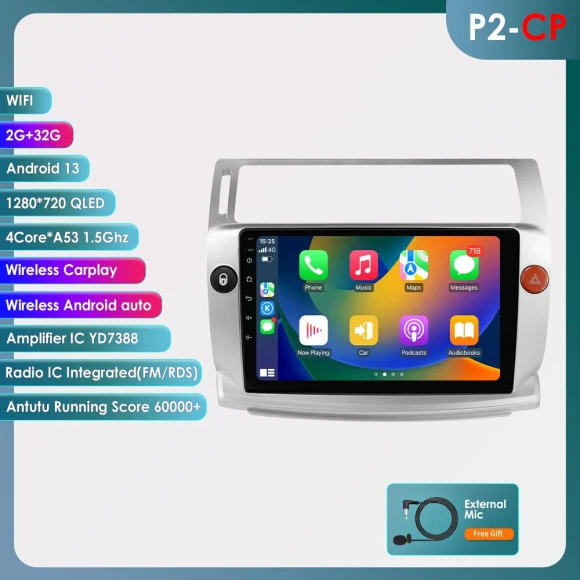 Intelligent Car Multimedia Video Player with Navigation GPS Carplay 4G QLED Screen — Car Infotainment System, Hizpo