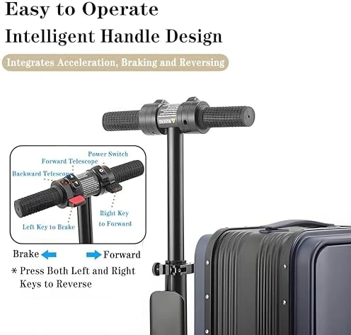 Long-Range Electric Suitcase with Ride-On Scooter — Smart Luggage, Generic