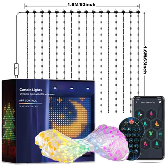 Smart Curtain String Light with Bluetooth App Control — LED Strip Lights, Build My Home