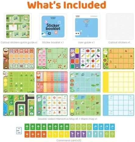 Activity Box with Interactive Cards, Stickers, and Command Cards — Coding Robot, MatataStudio