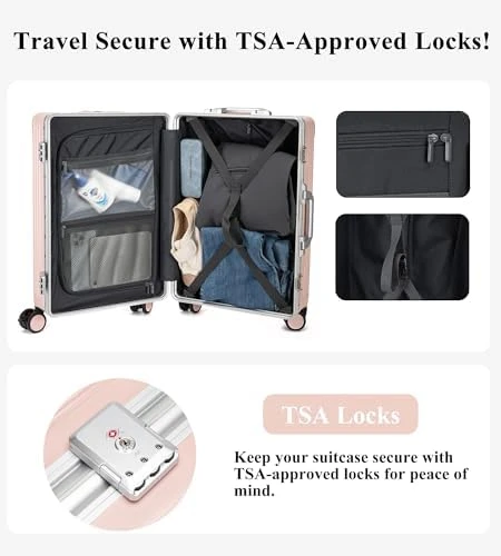 Aluminium Frame Zipperless PC Hard Shell Spinner Wheels Luggage — Smart Luggage, feilario