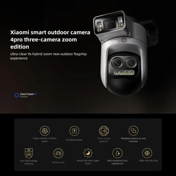 Outdoor Security Camera with Triple Lenses and Full-Color Night Vision — Security Camera, Xiaomi