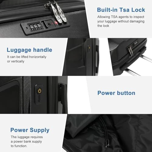 Smart LED Light Up Luggage, Airline Approved Hard Shell Suitcase with Wheels — Smart Luggage, Ruconla