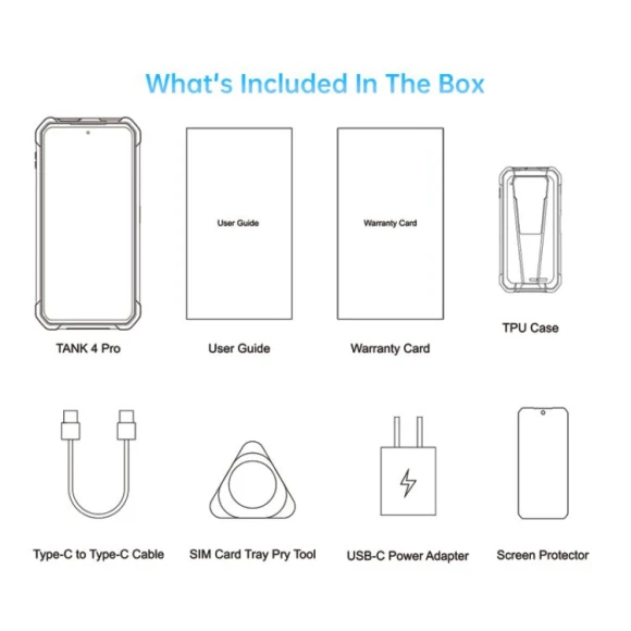 Tank 4 Pro Projector Rugged Phone, Unihertz