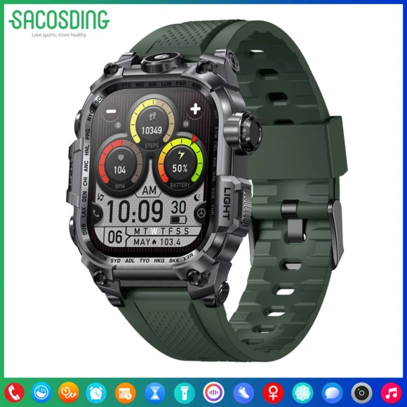 Military Smartwatch with Fitness Tracker — Smart Watch, SACOSDING