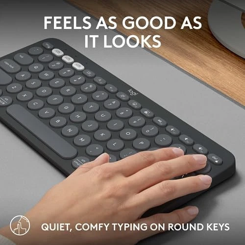 Multi-Device Bluetooth Wireless Keyboard with Customizable Shortcuts — Bluetooth Keyboard, Logitech
