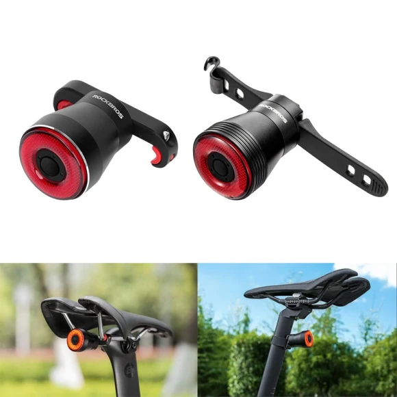 Smart Auto Brake Sensing Bicycle Taillight with Vibration Sensor Wake-up — Smart Bike Light, ROCKBROS