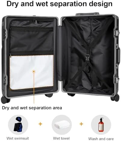 Carry-On Luggage with Spinner Wheels — Smart Luggage, AIWEINY