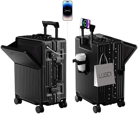 Carry-On Luggage with Spinner Wheels — Smart Luggage, AIWEINY