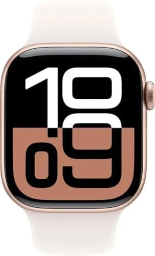 Watch Series 10 [GPS + Cellular, 1.65 inches] - Rose Gold Aluminum Case with Light Blush Sport Band, S/M (Renewed) — Smart Watch, Apple