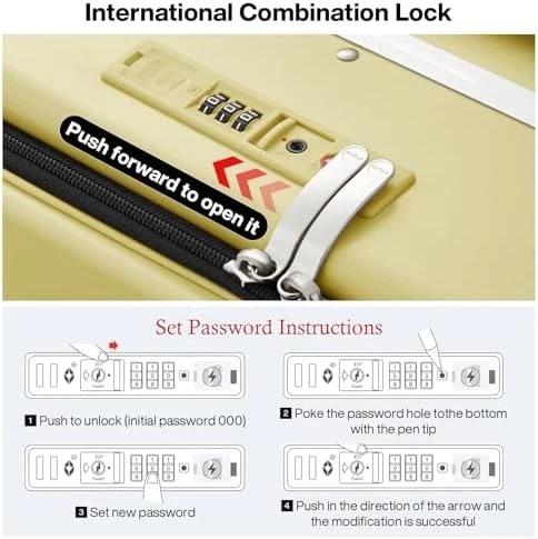 Carry On Luggage with Cup Phone Holder and Charger Hard Shell Suitcases with Spinner Wheels — Smart Luggage, mixi