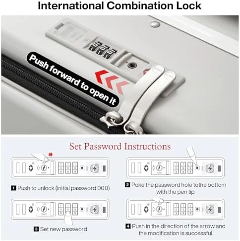 Carry On Luggage with Cup Phone Holder and Charger Hard Shell Suitcase — Smart Luggage, mixi