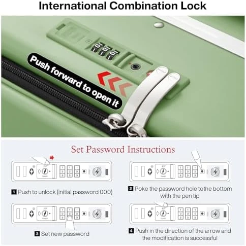 Carry On Luggage with Cup Phone Holder and Charger Hard Shell Suitcases with Spinner Wheels — Smart Luggage, mixi