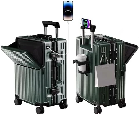 Expandable Carry-On Suitcase with Spinner Wheels — Smart Luggage, AIWEINY