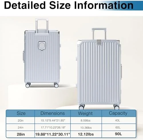 No Zipper Luggage Set 2 Pieces Aluminum Frame PC Hard Shell Zipperless Suitcase Set With Wheels TSA Lock Carry On and... — Smart Luggage, Krute