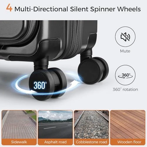 Top Opening Expandable Hard Shell Carry-On Suitcase — Smart Luggage, CASELLY