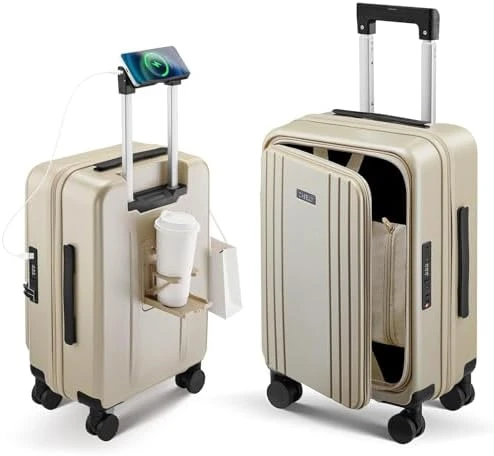 Top Opening Expandable Hard Shell Carry-On Suitcase — Smart Luggage, CASELLY