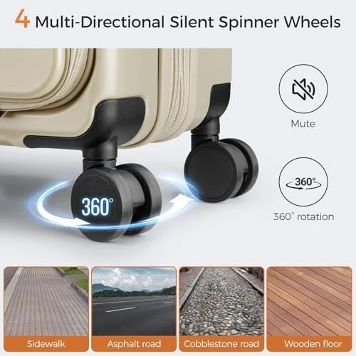 Top Opening Expandable Hard Shell Carry-On Suitcase — Smart Luggage, CASELLY