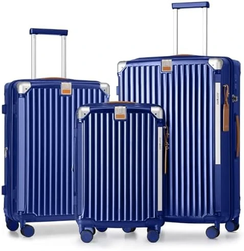 5 Piece Luggage Set with Cup Holder, Expandable Capacity, Includes Handbag, Anti Slip Wheels, Hook, Smart Carry On... — Smart Luggage, Joyway