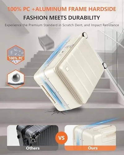 Carry On Luggage with Aluminum Frame — Smart Luggage, ISLAND ELEPHANT