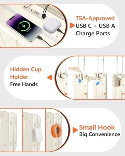 Carry On Luggage with Aluminum Frame — Smart Luggage, ISLAND ELEPHANT