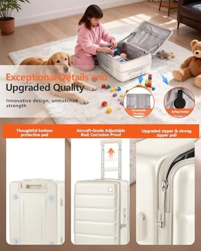 Carry On Luggage with Aluminum Frame — Smart Luggage, ISLAND ELEPHANT