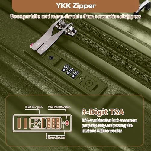 Carry On Luggage with Cup Holder and USB Port, Expandable Capacity, Smart Suitcase with Anti Slip Wheels and Handbag, 3... — Smart Luggage, Joyway