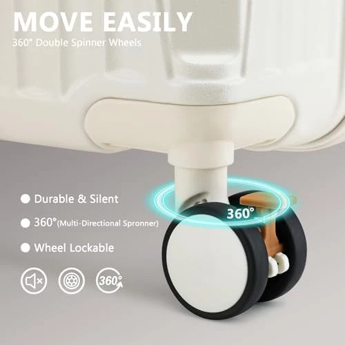 Carry On Luggage with Cup Holder and USB Port, Expandable Capacity, Smart Suitcase with Anti Slip Wheels and Backpack, 3... — Smart Luggage, Joyway