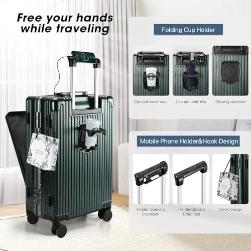 Front Pocket Carry On Luggage — Smart Luggage, MRPLUM