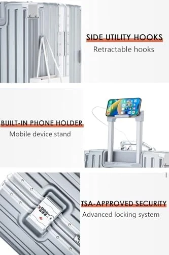 Hard Shell Carry On Luggage with Aluminum Frame — Smart Luggage, HotWay