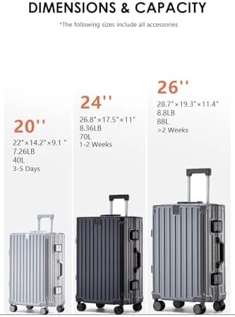 Hard Shell Carry On Luggage with Aluminum Frame — Smart Luggage, HotWay