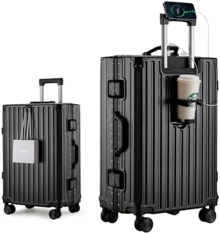 Hard Shell Checked Suitcase with Aluminum Frame — Smart Luggage, HotWay