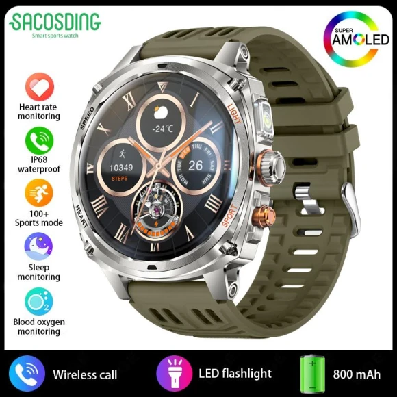Smart Watch with Large Battery and AMOLED HD Display — Smart Watch, SACOSDING