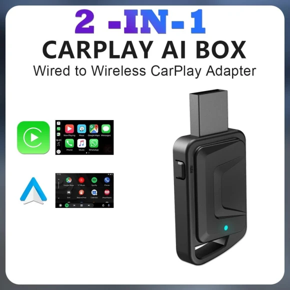 2 in1 Wired to Wireless CarPlay Android Auto Adapter, AutoSphere