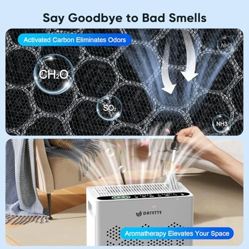 Air Purifier for Large Rooms with Fragrance and Smart WiFi Control — Air Purifier, DAYETTE