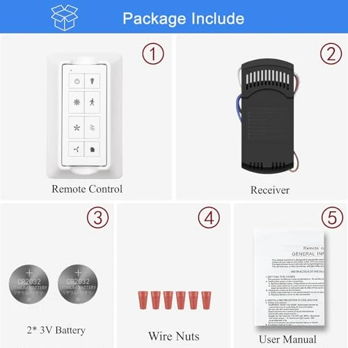 Ceiling Fan Remote Control Kit with Light Dimmer — Smart Fan, UBORSY