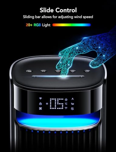 Tower Fan for Bedroom, Smart Floor Fan with Adjustable Oscillating, App & Voice Control, Multiple Modes and Speeds,... — Smart Fan, GoveeLife