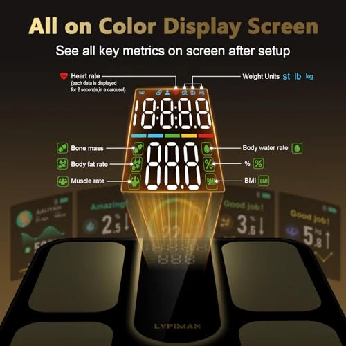 Professional Smart Scale for Body Weight, BMI, Body Fat, Muscle Mass, Highly Accurate 25 Body Composition Weighing... — Smart Scale, LVPIMAN