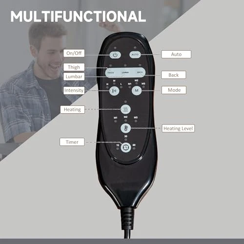 6 Point Vibration Massage Office Chair with Heat, Adjustable Height, Reclining Backrest and Retractable Footrest — Smart Chairs, Vinsetto