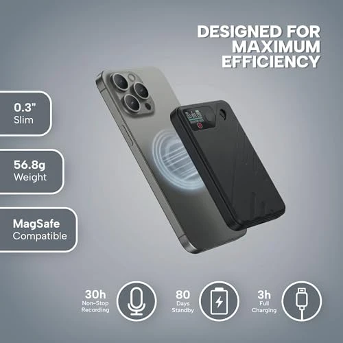 AI Voice Recorder with Real-Time Transcription and AI Summaries — Translator Device, KS SHOP