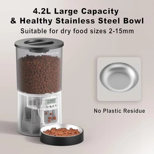 Automated Cat Feeder with Single Bowl — Automatic Pet Feeder, Miaosical
